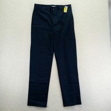Lands End Boys Navy Iron Knees Blend Chino Pants Size 20 524761 Flat Front New