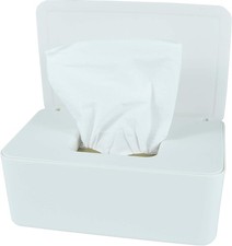 Diaper Wipes Dispenser, Tissue Storage Box Case White 