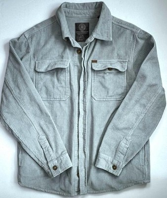 Buffalo David Bitton Shirt Jacket Mens Large Corduroy Button Up Pale Blue C1-1