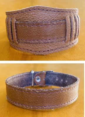 Vintage Soviet USSR Leather Watch Band Strap 18mm 1980s Wristband #17726