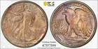 1945-S Walking Liberty Half Dollar Light Purple Reverse Toning
