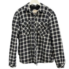 Boston Traders Plaid Sherpa Lined Mens Flannel Shirt Jacket Size Medium