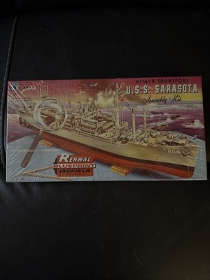Rare Vintage 1962 Renwal Blueprint USS Sarasota Kit S-605 Mint/Factory Sealed 