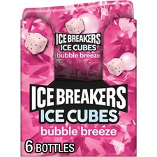 ICE BREAKERS Ice Cubes Bubble Breeze Flavored Sugar Free Chewing Gum Bottles,...