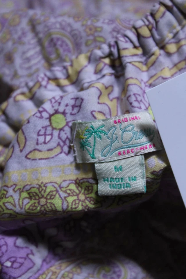 Mono halter púrpura talla M J Crew para mujer de algodón estampado cachemir atado sin mangas Foto 4 de 4