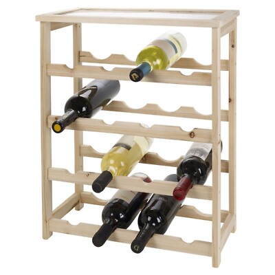 Holz 16 Flaschen Wein Halter Ständer Regal Regal Aufbewahrung Schrank für Küche Kneipe
