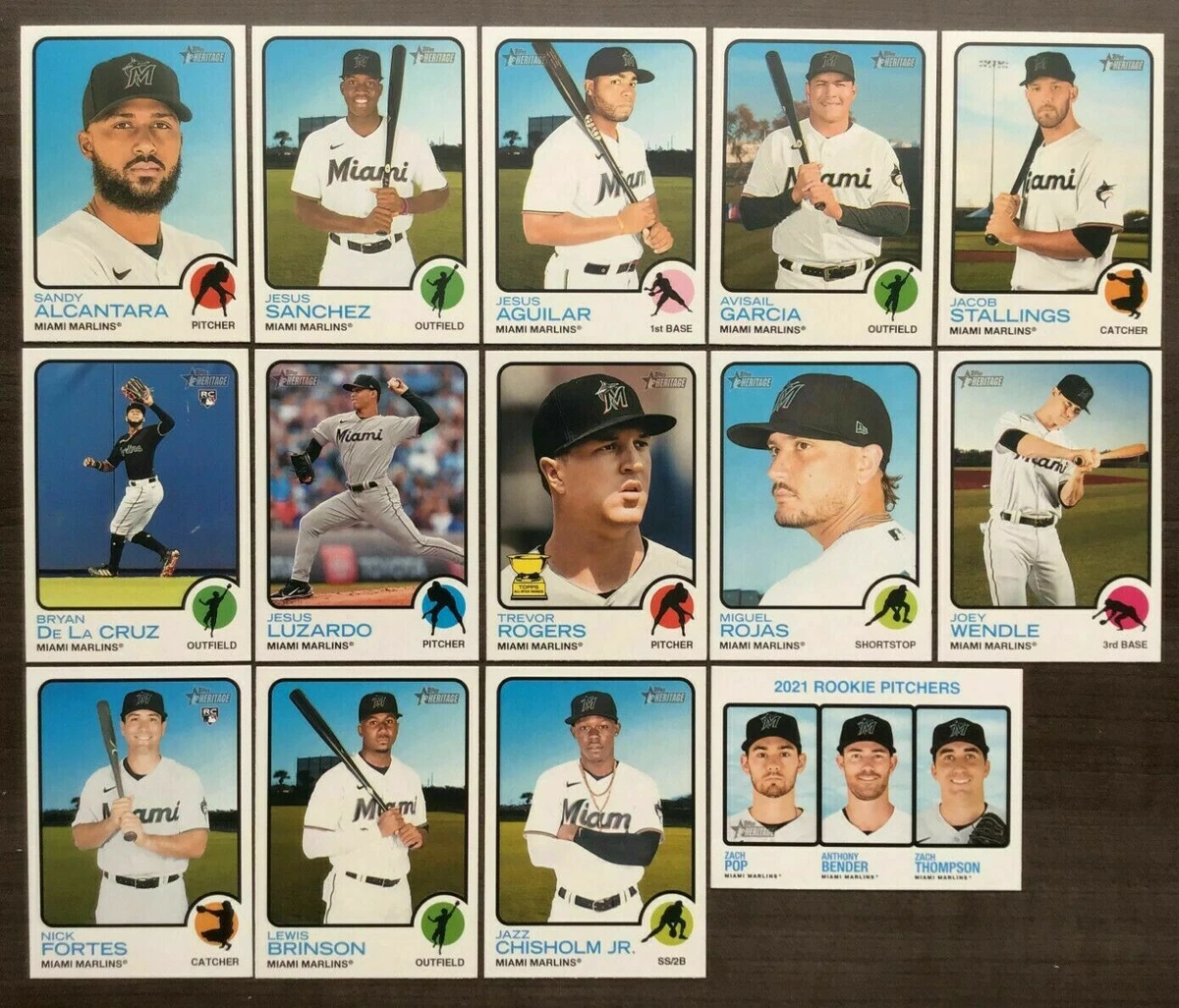 2022 Topps Opening Day Miami Marlins Baseball Cards Team Set