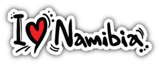 I Love Namibia Slogan Car Bumper Sticker Decal