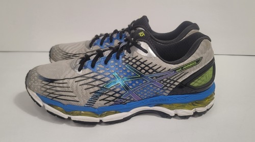 GEL Nimbus 17 Mens 11.5 Running Shoes Sneakers Gray Blue Lime | eBay