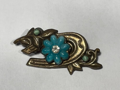 Broche Fantaisie Ancienne Avec Fleur - Bijou Vintage - Occasion - Style Romantique