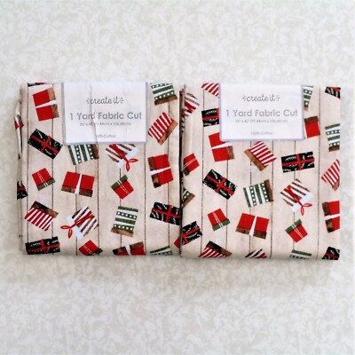 Fabric Create It ''1 Yard Fabric Cut'' Camper Gifts 100% Cotton Lot of 2 New