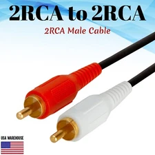 2 RCA Male to 2 RCA Male Cable 3ft 6ft 10ft 12ft 25ft Audio Stereo 2RCA DVD HDTV