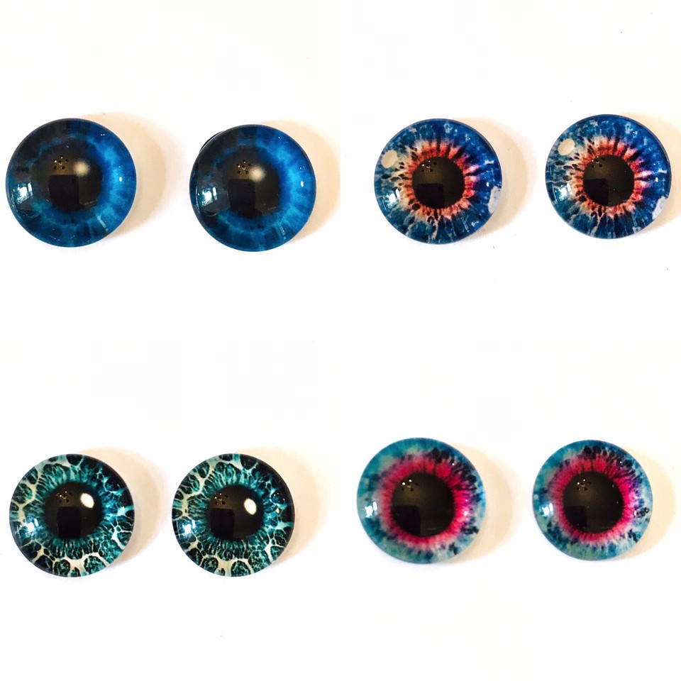 Green-Blue Pink Doll Eye Chips Round Flat 1/2”/12.7mm BJD BJD Reborn ...