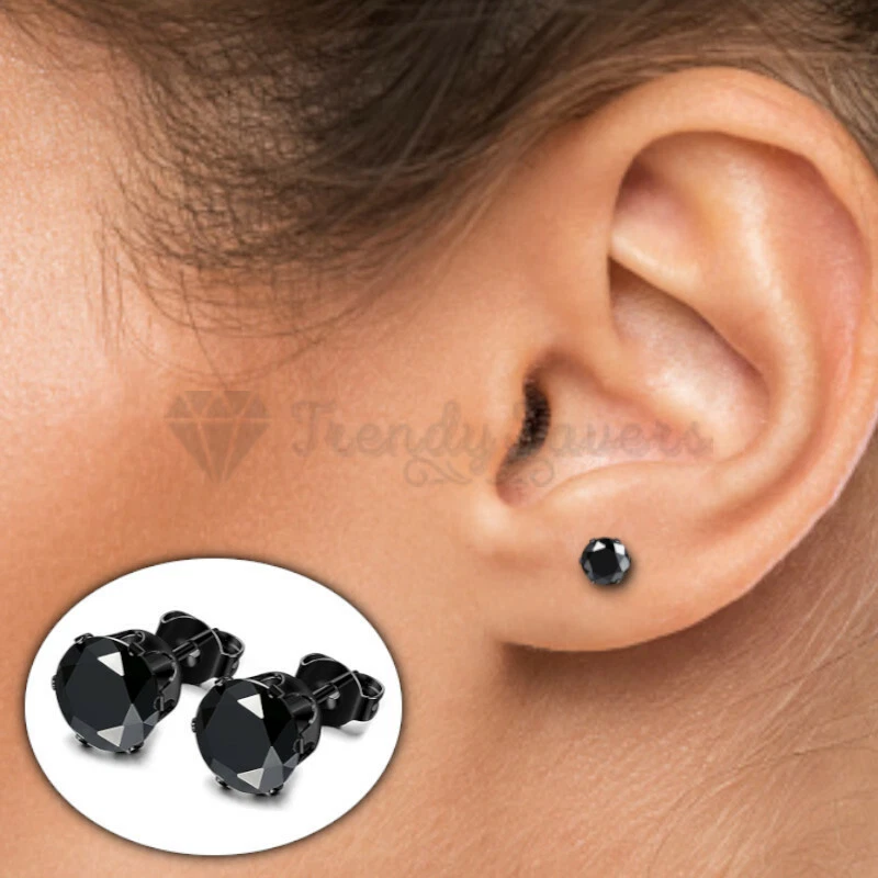 Simple black best sale earrings