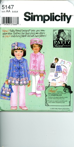 Lot of 5 Simplicity Patty Reed Designs Sewing Patterns Collection Child Sz. 3-6 - Picture 8 of 13