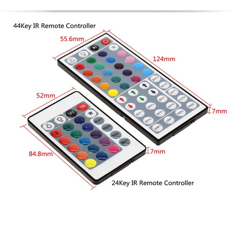 5-24v 5050 2835 RGB LED Strip Light Mini 24/44 Key IR Remote Wireless Controller - Image 3 of 4