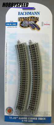 BACHMANN 44801 N SCALE E-Z TRACK 11.25'' RADIUS CURVE (6) PIECES ez BAC44801 NEW