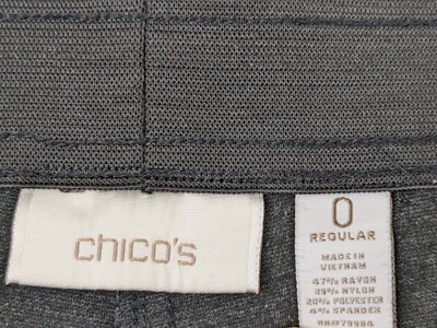 Chicos Pants Womens Small Gray Bootcut Flare Leg Career Pull On Stretch