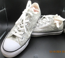CONVERSE ALL STAR SILVER MESH SEQUINED GREAT FOR WEDDING SIZE 8