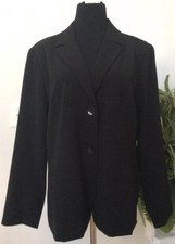 New Chico s Women's Career Black Polyester Blend Blazer Jacket Size 2 Ret. 120.