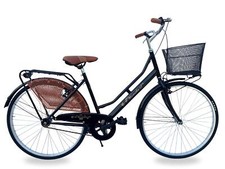 Bicicletta Donna Da Passeggio Misura 26 Bici Da Città Vintage Con Cestino Nera