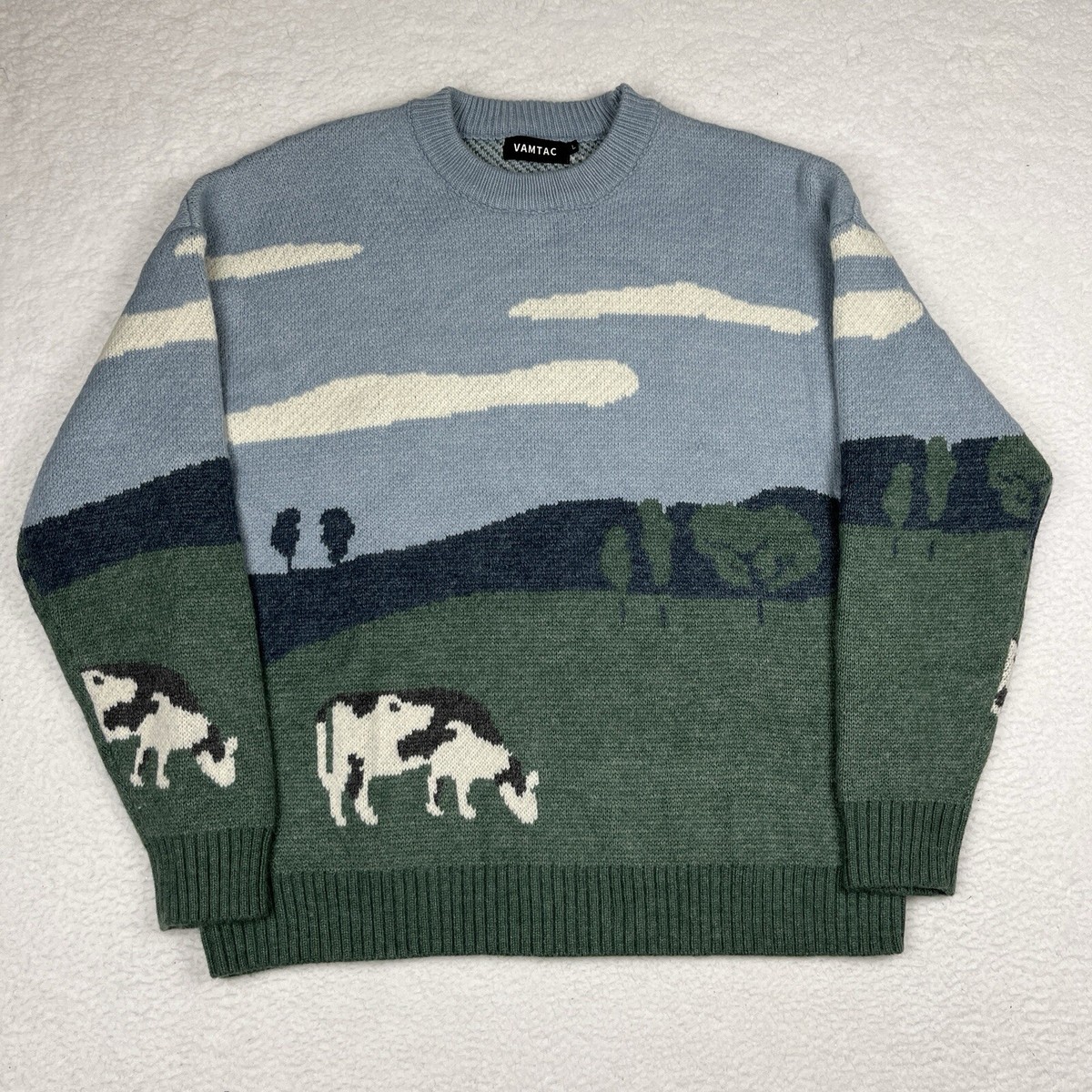 Vamtac Hommes Vintage Oversize Vache Pull À Manches Benin