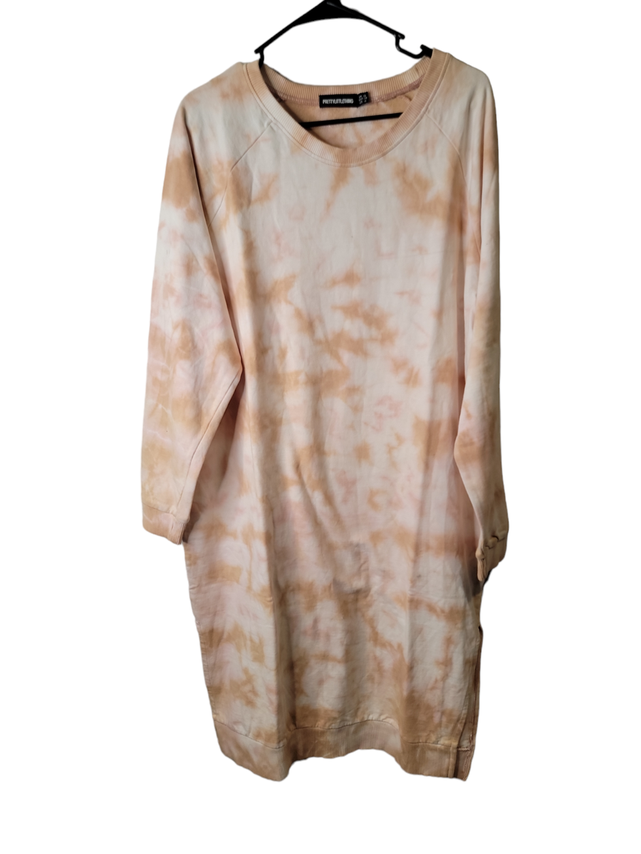 oversized tie dye shirt dress Pink Plus Tie Dye Oversized Beach T-Shirt Dress