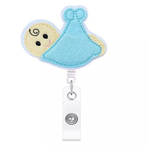 Smile Ice Cream Felt Badge Reel - Cute Retractable ID Holder For Nurses, Doctors, Teachers, Office Staff
