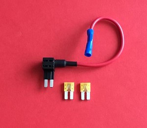 2 Portafusibili Mini Lama Auto - 20A 12V Con Fili 300mm, Impermeabili Per Impianti Elettrici Veicoli
