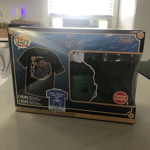 Funko POP!And Tee Black Panther Wakanda Forever  Namor Figure and T-shirt Size L