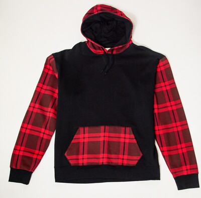 NWT 3XL Holton Men's Long Sleeve Heavy Fleece Timber Hoodie Black/Red BRED