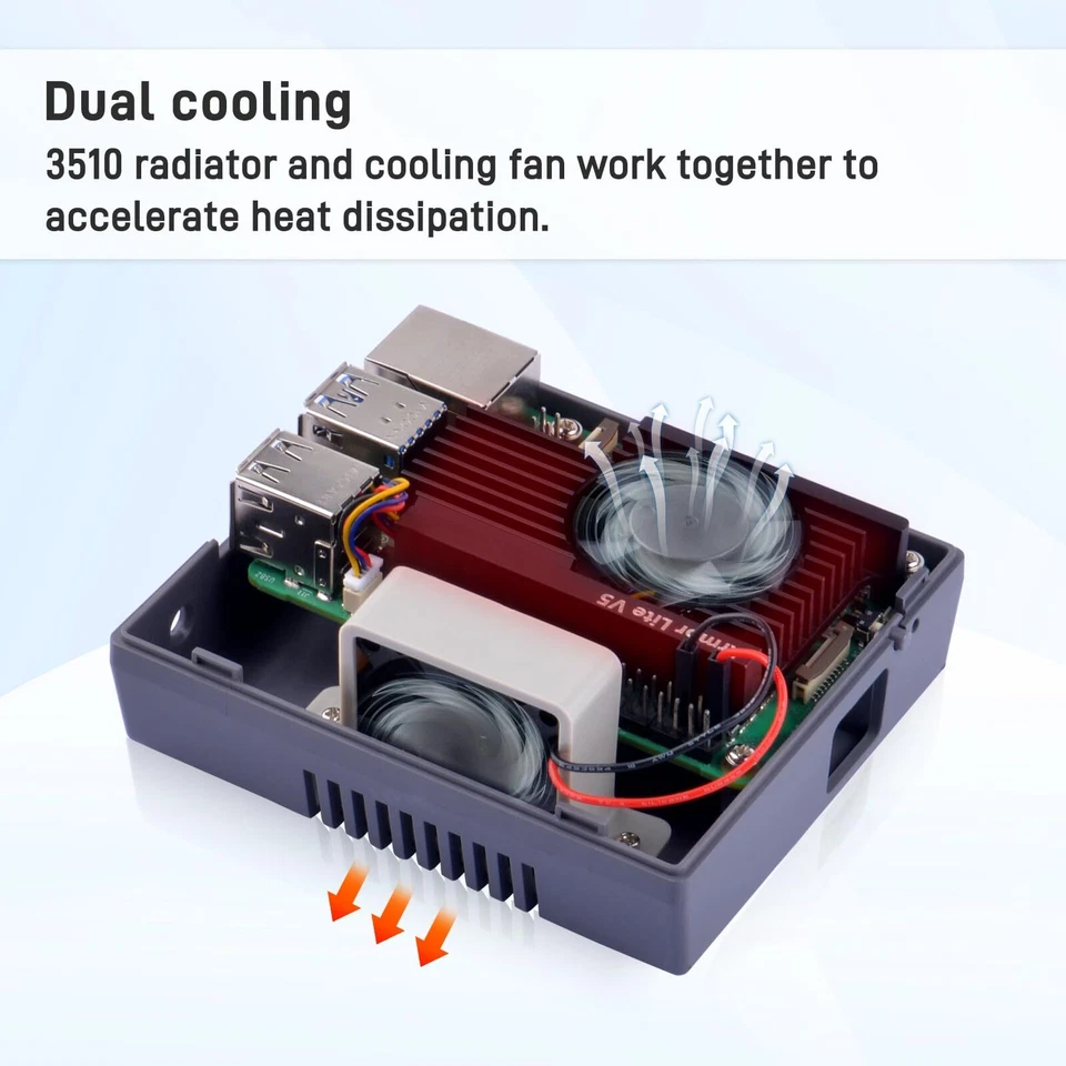 Retro Gaming Game5Pi Boîtier pour Raspberry Pi 5 avec Armor Lite V5 Cooler Co... - Photo 3/4