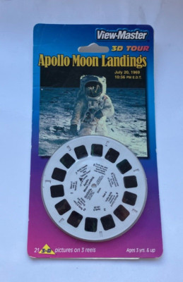 Vintage 3D View-Master Apollo Moon Landings July 20 1969 3 Reel Packet ungeöffnet