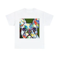 Frenchie French Bulldog T Shirt Art Tee Unisex Adult Colorful Abstact Fun Pet