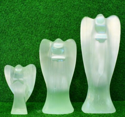 Selenit Engel Kristall Mineral 10-15-20cm A+Ware weißer Edelstein spirituelles GESCHENK 
