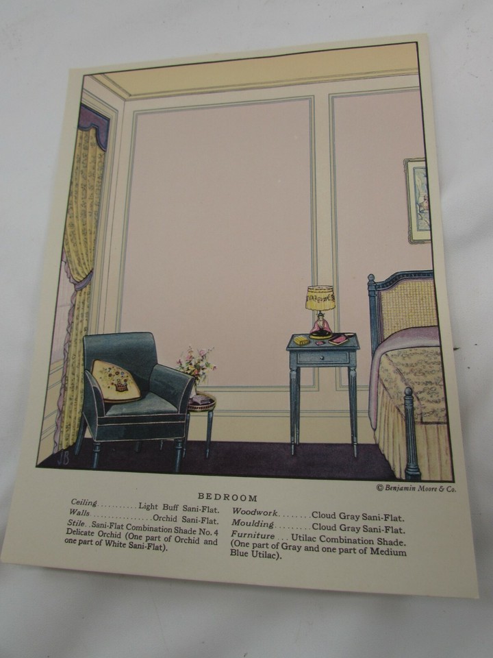 1930s Benjamin Moore Bedroom Paint Decor Ideas Triangle Club 33538 | eBay
