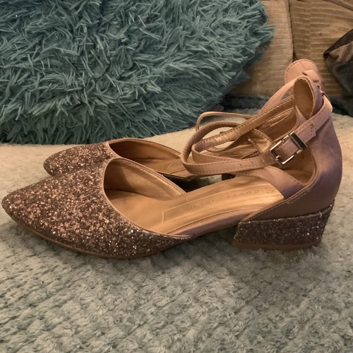 M & S COLLECTION LADIES PINK GLITTERY SHOES IDEAL WEDDING / PARTY SIZE 3 - BNWT - Picture 3 of 12