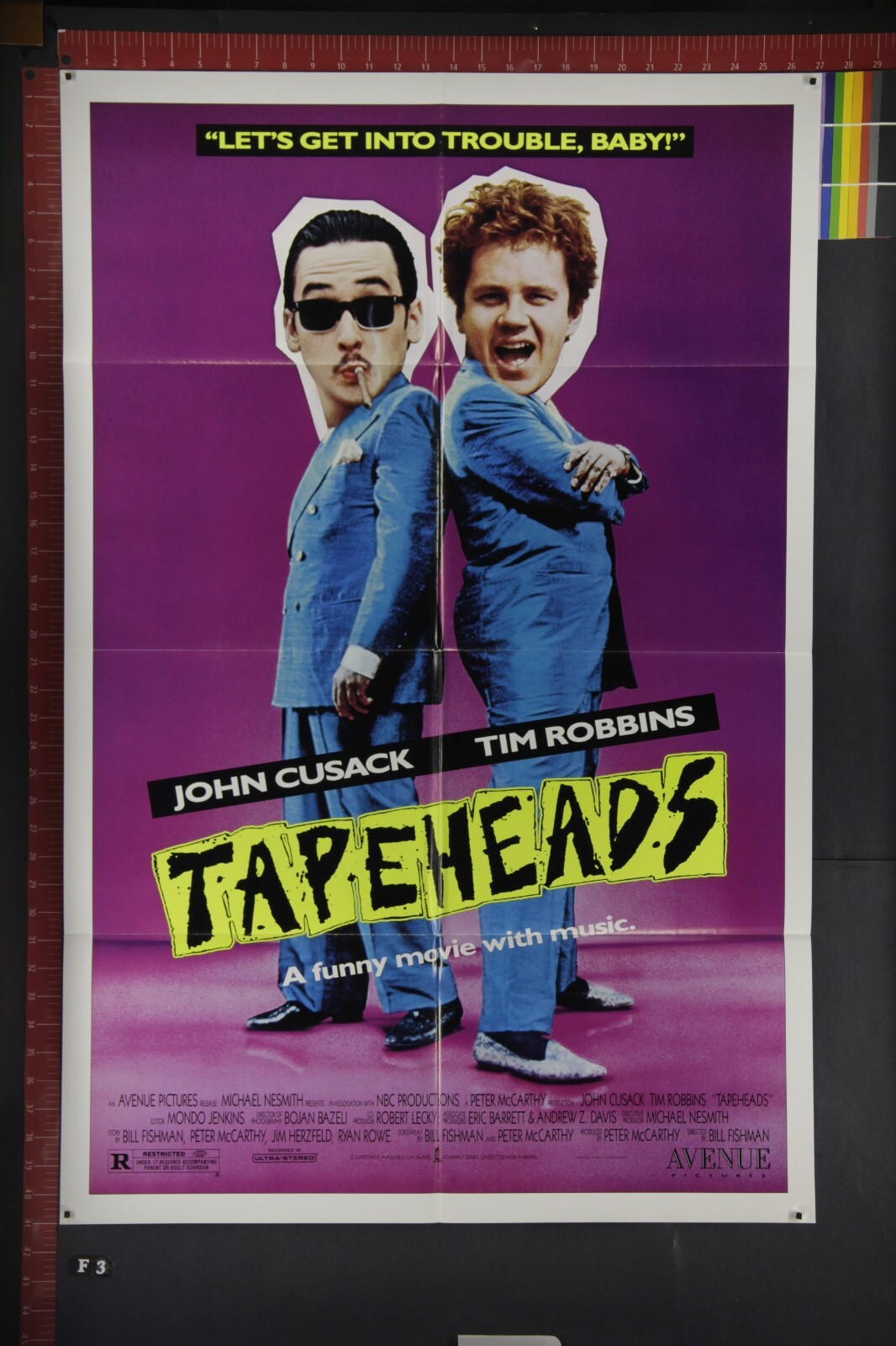 TAPEHEADS Original One Sheet Movie Poster Tape Heads John Cusack