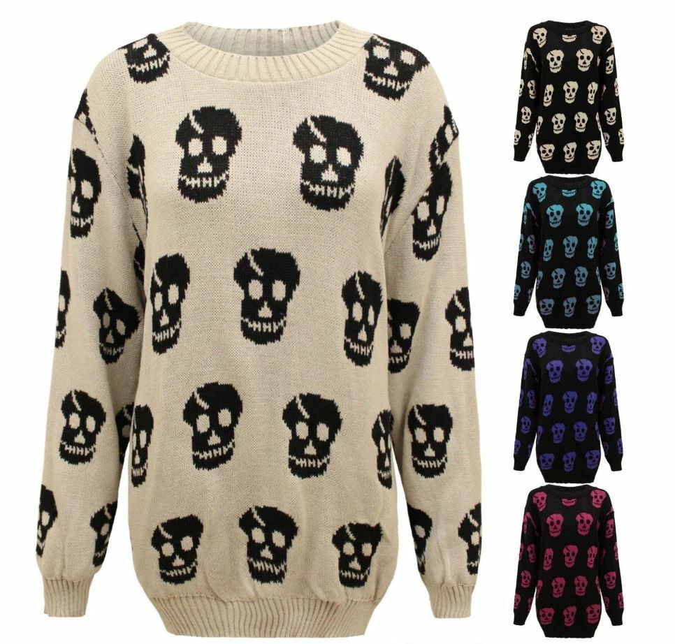 Skull sweater womens clearance