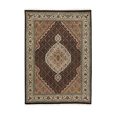 4'x6' Rich Black Tebraz Mahi 250 KPSI Wool Hand Knotted Rug R58770