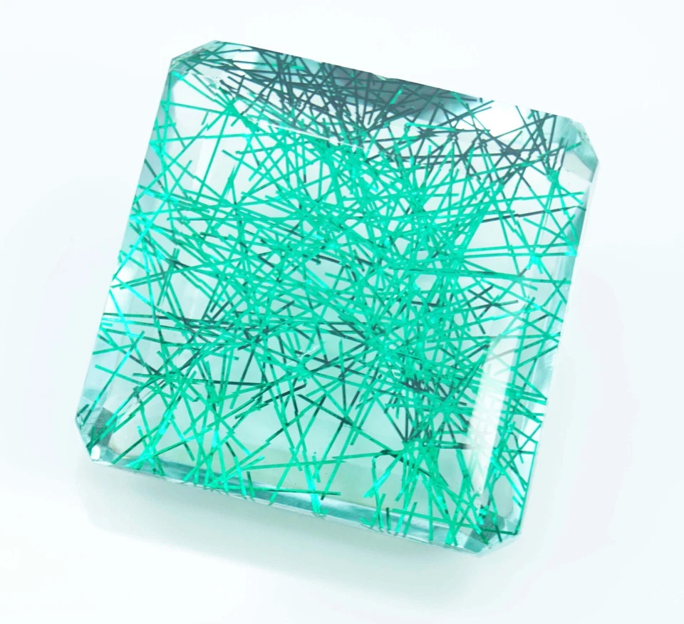 Natural Certified 127.65  Ct Radiant Cut Green Rutilated Quartz Loose Gemstone - Image 4 of 4