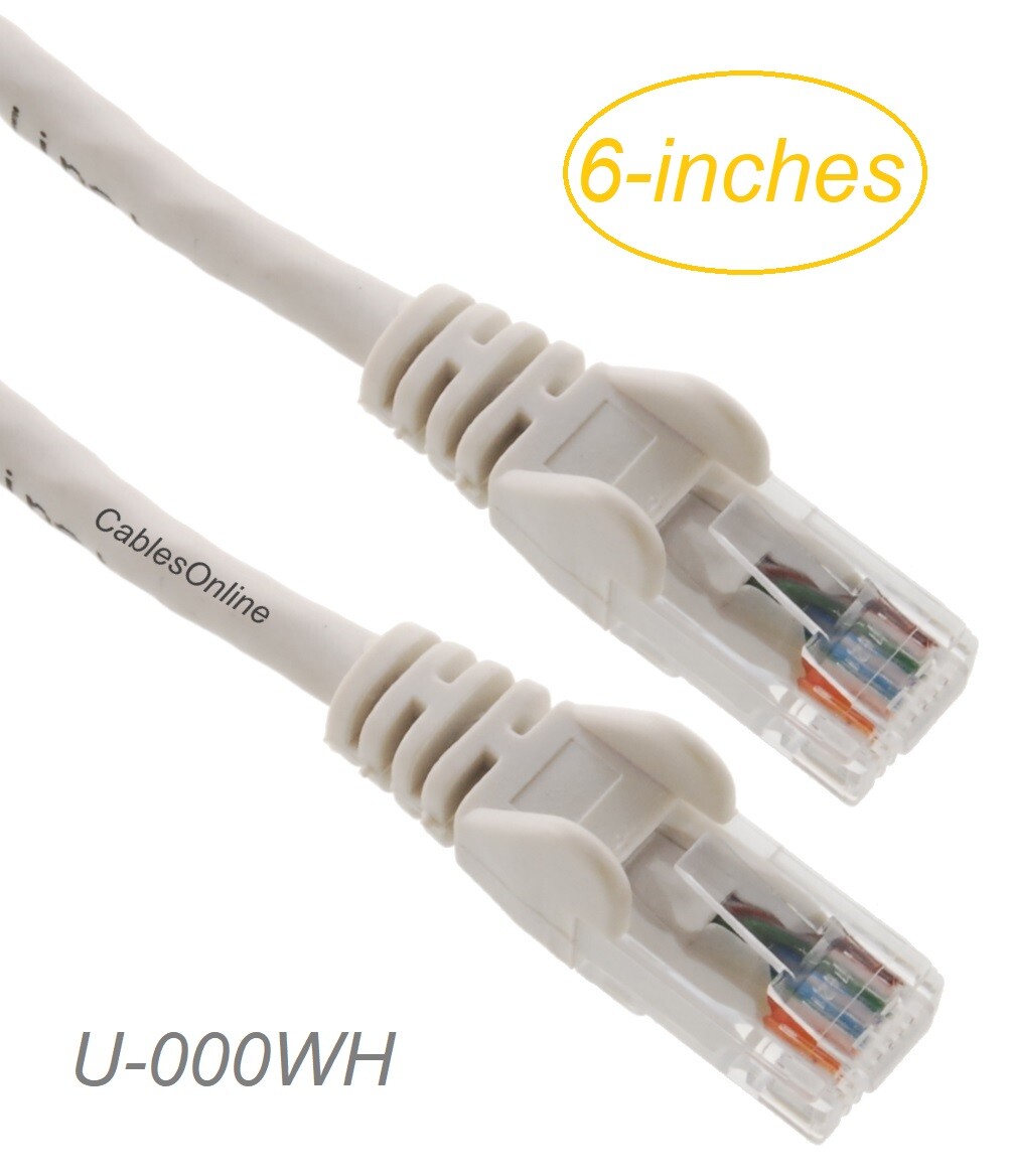 0.5ft CAT5e UTP RJ45 Copper Ethernet Patch Cable w/Snag-less 