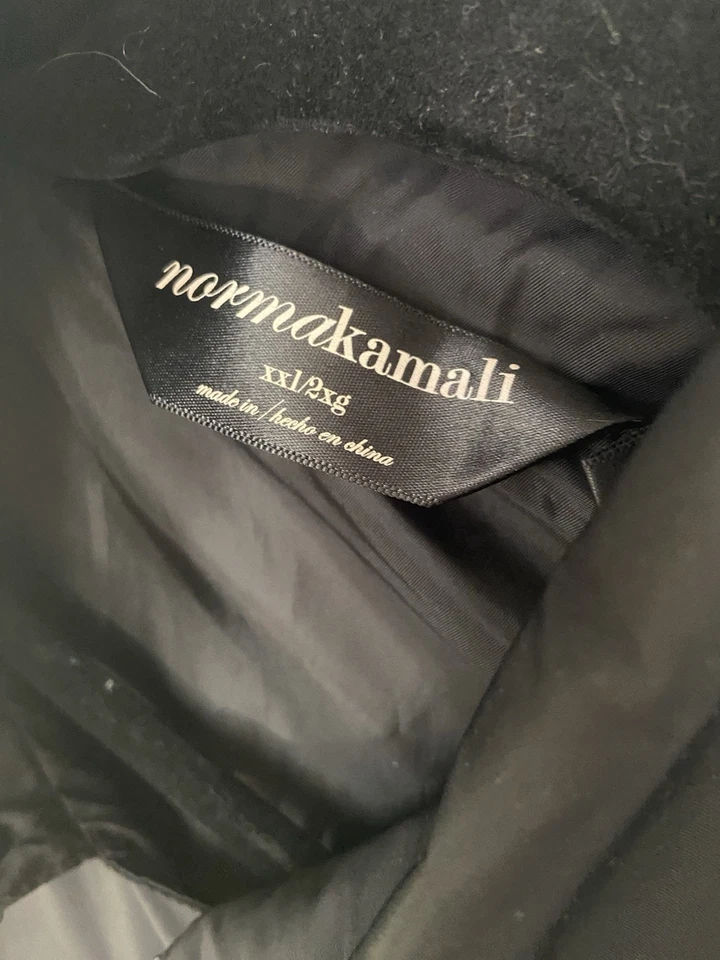 Gabardina Norma Kamali Negra Talla XXL Doble Pecho Cinturón Atemporal Clásica Foto 4 de 4