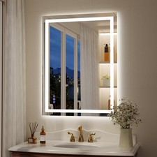 36"x24" Smart LED Bathroom Mirror - Dimmable Brightness, Backlit  Frontlit L...
