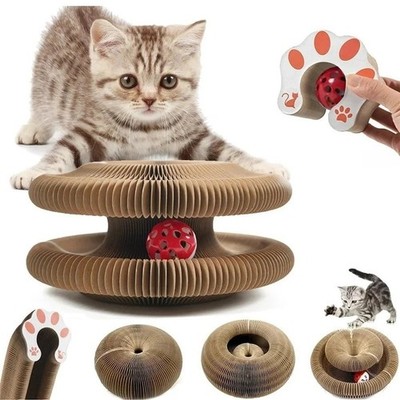 Katzenkratzbrett mit Glocke Wellpapier verschleißfest Katzenspielzeug Kratzer