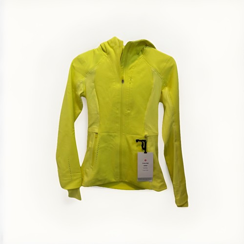 New  RARE Lululemon Cross Chill Jacket *RepelShell Size 2 Electric Lemon Manteau