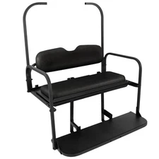 EZGO TXT Golf Cart Rear Flip Seat Kit (1995 - Up) | Gusto® with Black Cushions