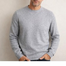 JACK JONES JORSOFT KNIT CREW NECK LIGHT GREY MELANGE SWEATER XL