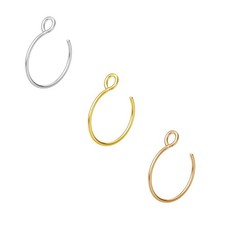 NZDLM Fake Nose Ring Hoop Rings Set 0.8mm x 8mm, Mix Color 3PCS 