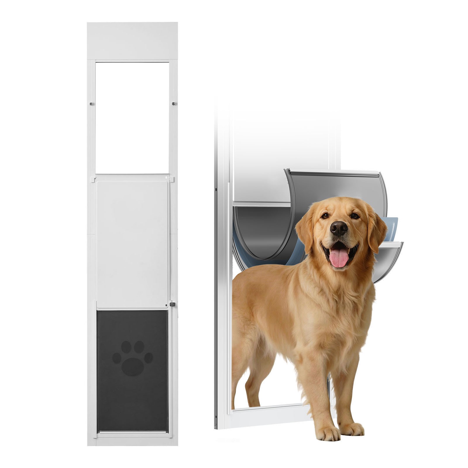 Porte coulissante pour grand chien Uimoso avec isolation thermique et fermeture aimantée